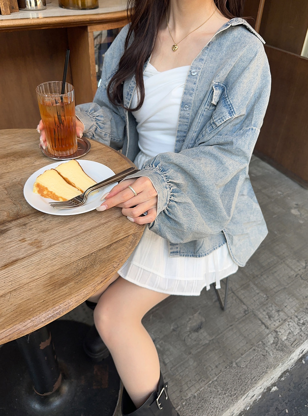 デニムバックタックシャツ