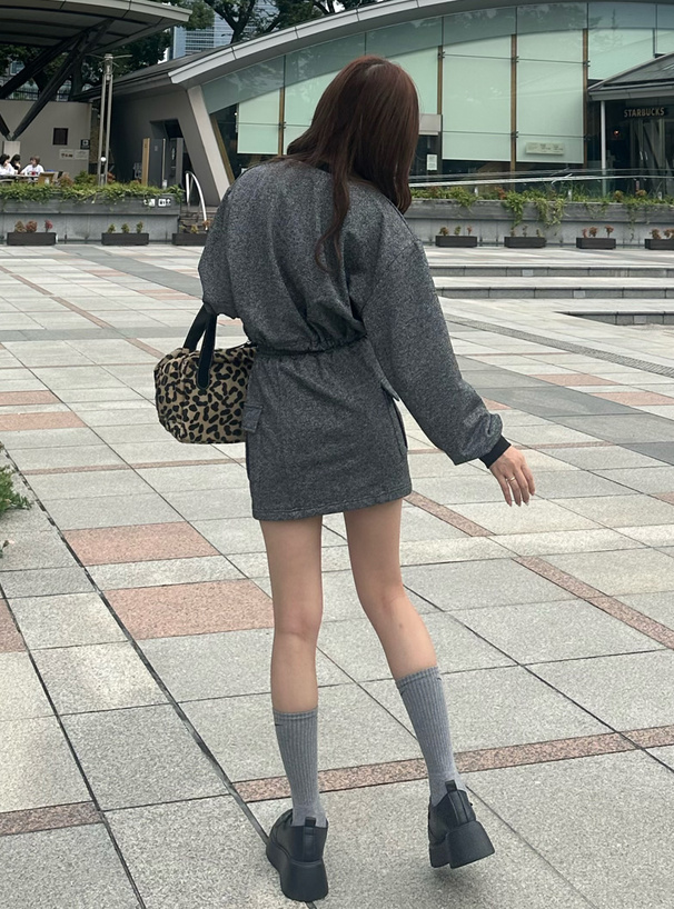 レザー厚底ローファー
