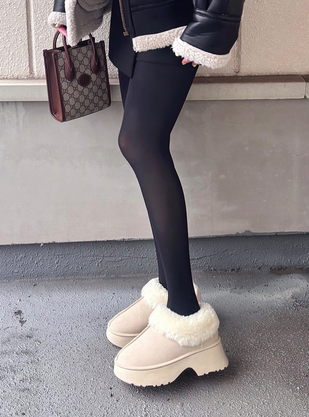 厚底ムートンショートブーツ