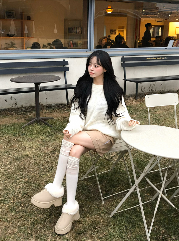 厚底ムートンショートブーツ[ci557] | レディースファッション通販の