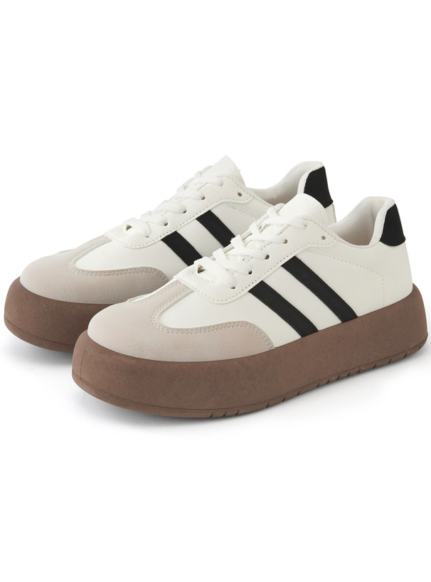 厚底ラインスニーカー