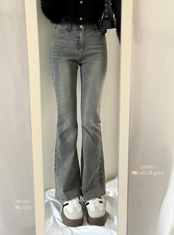 厚底ラインスニーカー