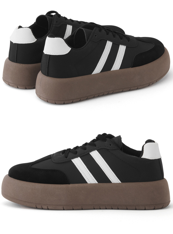 厚底ラインスニーカー