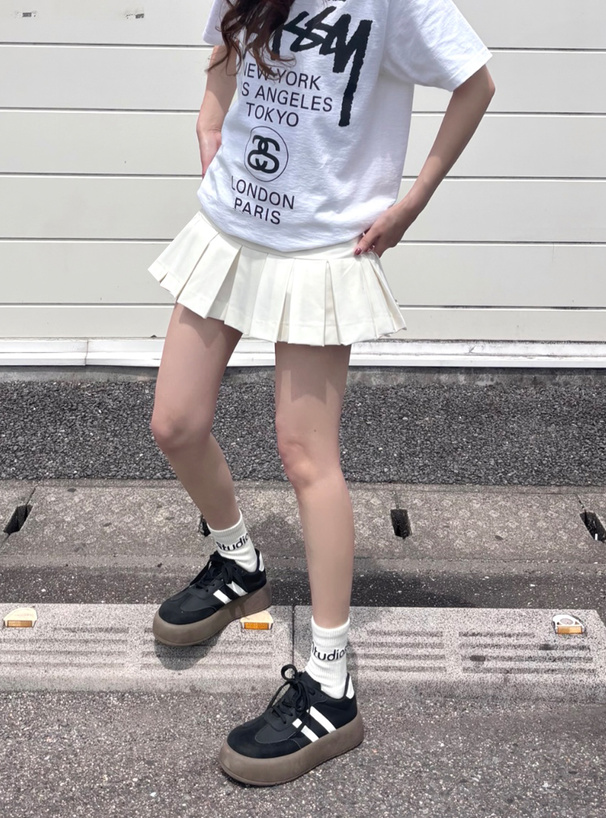 厚底ラインスニーカー