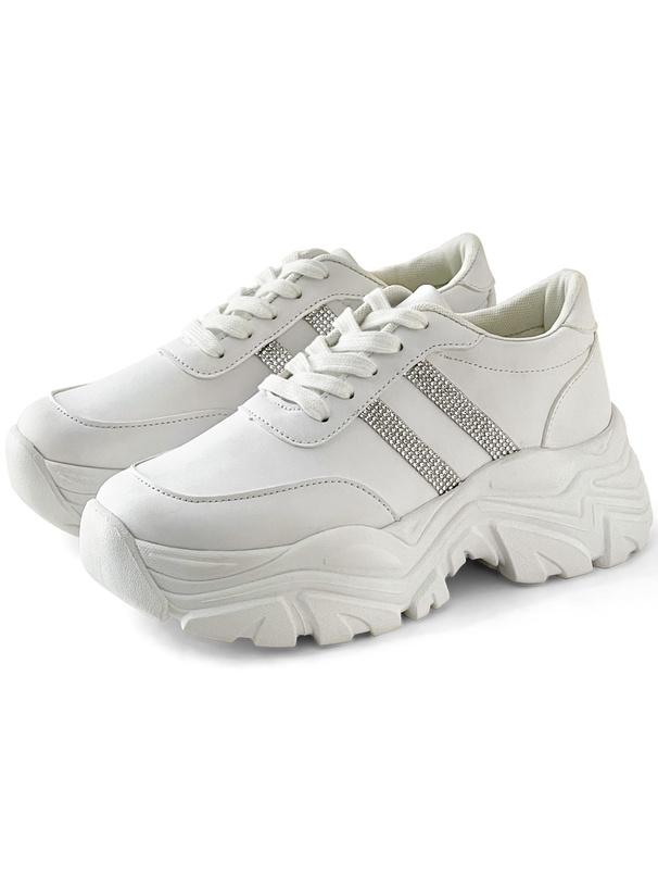 厚底 ラインストーン スニーカー 選べる10タイプ バックル ~25cm Shoes in Closet スニーカー 厚底 インヒール入り ライン