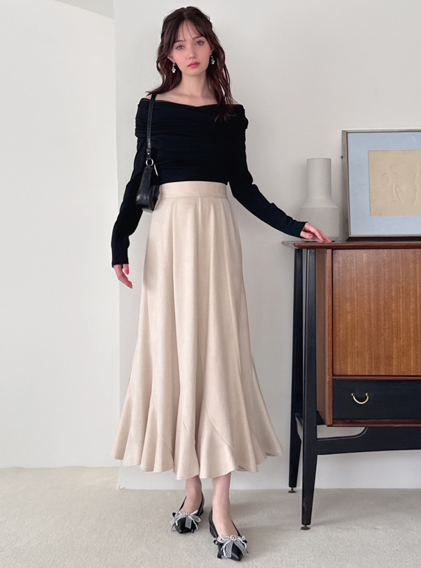 ビジューパールレースリボンフラットシューズ