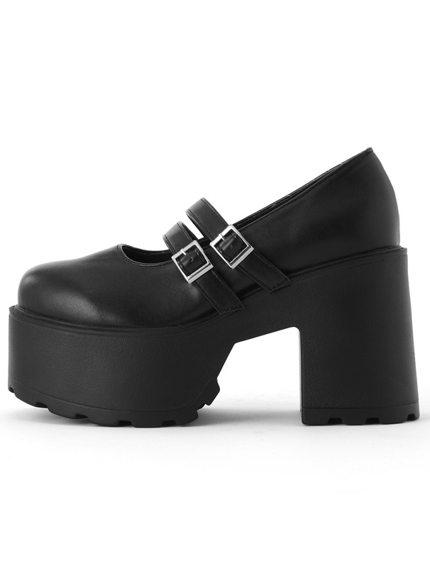 厚底ダブルベルトローファー