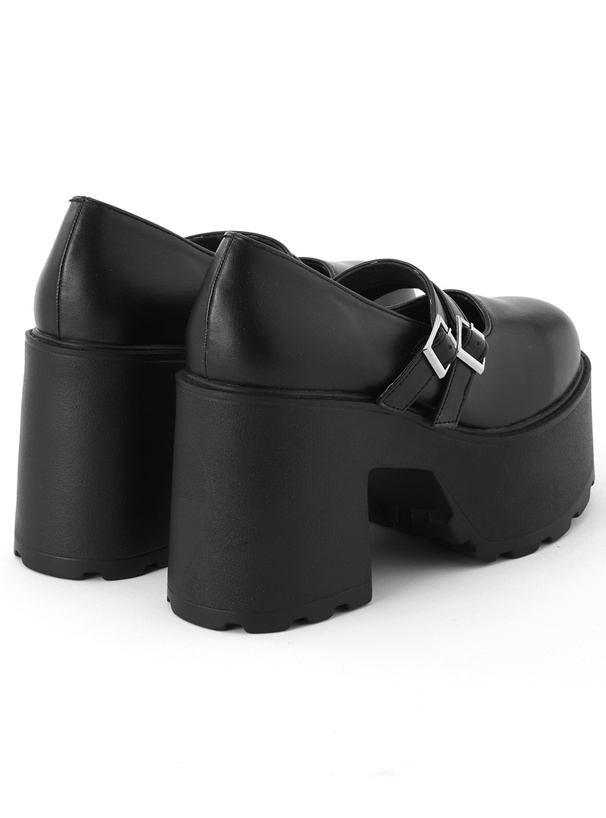 厚底ダブルベルトローファー