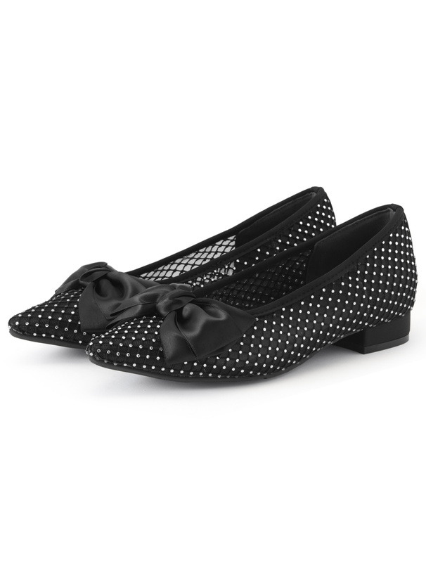 メッシュストーンリボンパンプス[ci594]