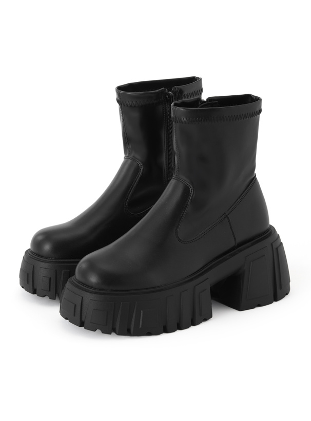 厚底ショートブーツ