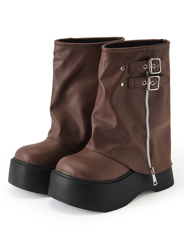 ダブルベルトレザーブーツ