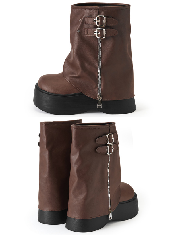 ダブルベルトレザーブーツ