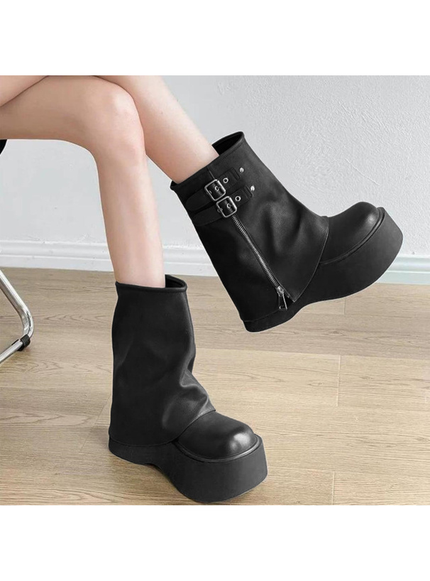 ダブルベルトレザーブーツ