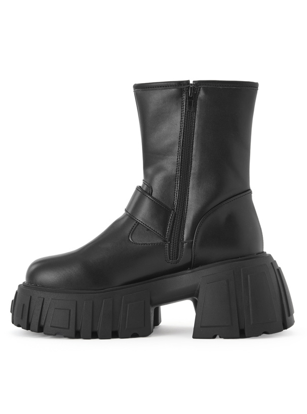 ダブルベルト厚底ショートブーツ