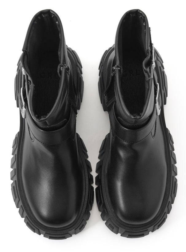 ダブルベルト厚底ショートブーツ