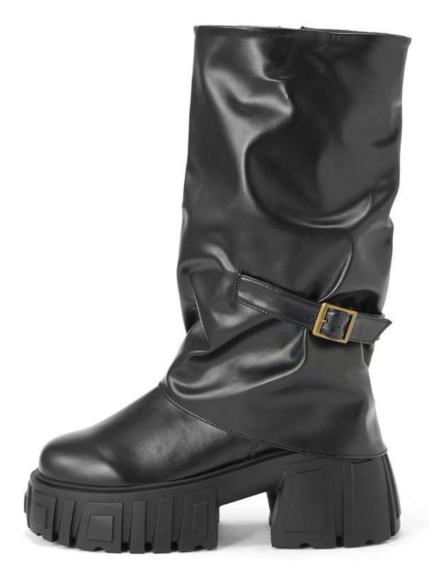 厚底カバーベルトブーツ