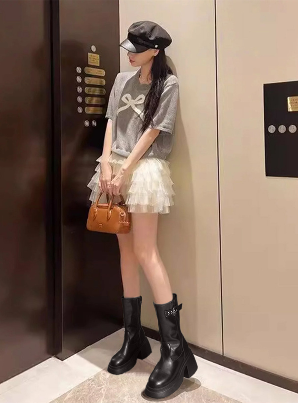 レザーミドルブーツ