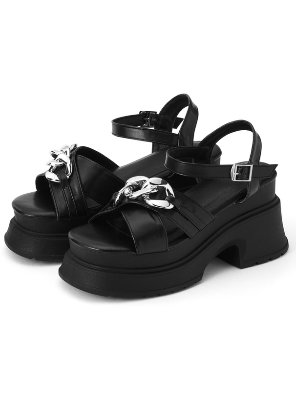 チェーン厚底サンダル