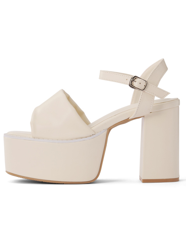 ツイストデザイン厚底ヒールサンダル