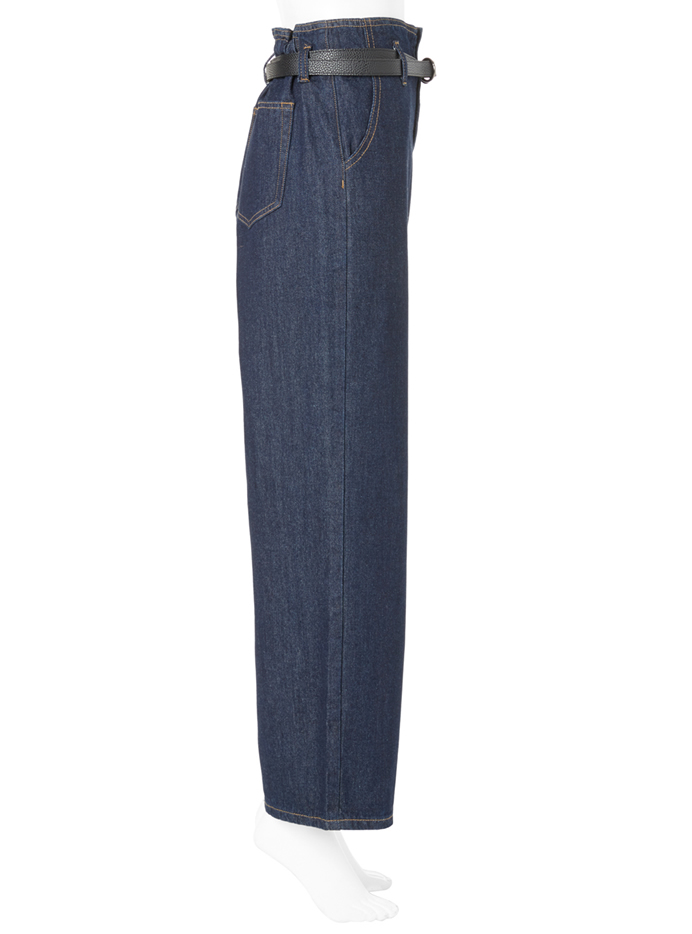 ベルト付きハイウエストワイドパンツ