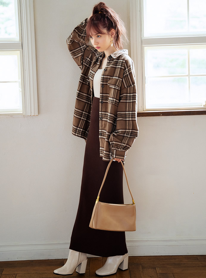 リブニットロングスカート