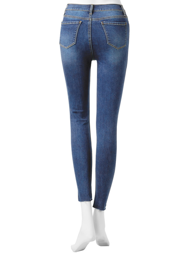 カットオフストレッチスキニーデニムパンツ
