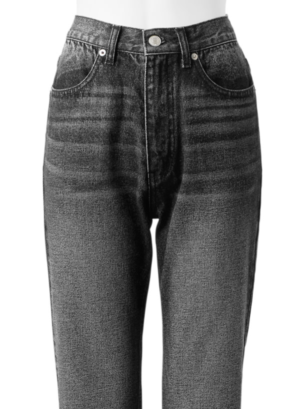 ヴィンテージ加工ストレートデニムパンツ