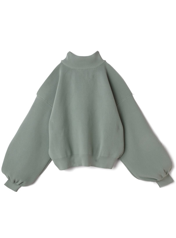 ショルダーカットチョーカーニットトップス