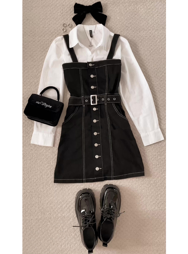 ベルト付きミニジャンパースカート[cu407] | レディースファッション