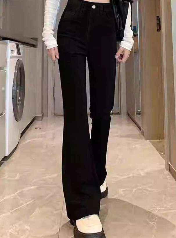 センタープレスセミフレアパンツ