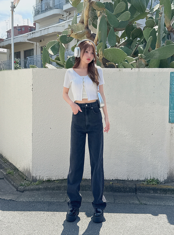 sheller】シェリエ ハイウエストストレートパンツ