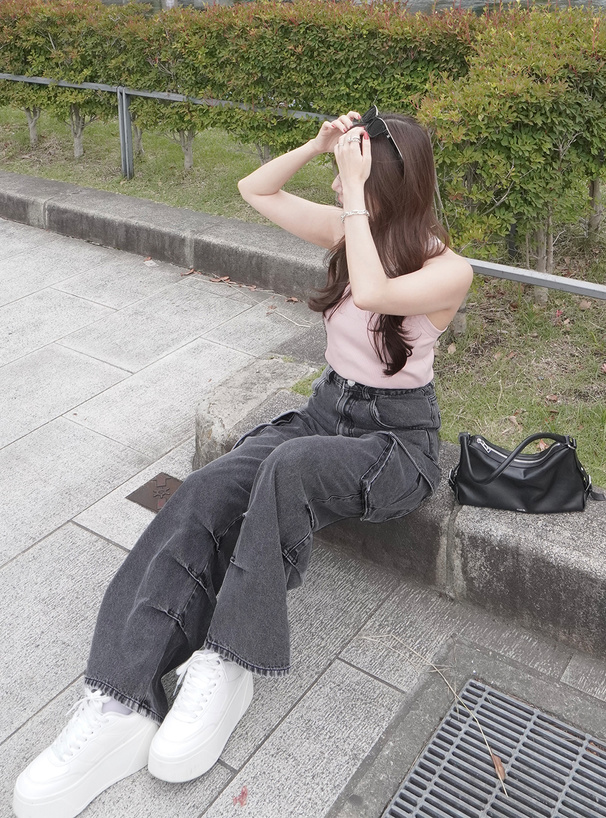 カーゴタックデニムパンツ