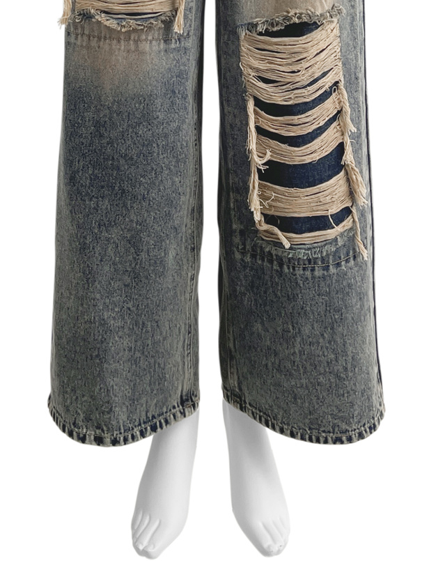 希少　グレッグローレン　ダメージ加工 GREG LAUREN(グレッグローレン) / ジャケット/ブルー/青/ダメージ加工