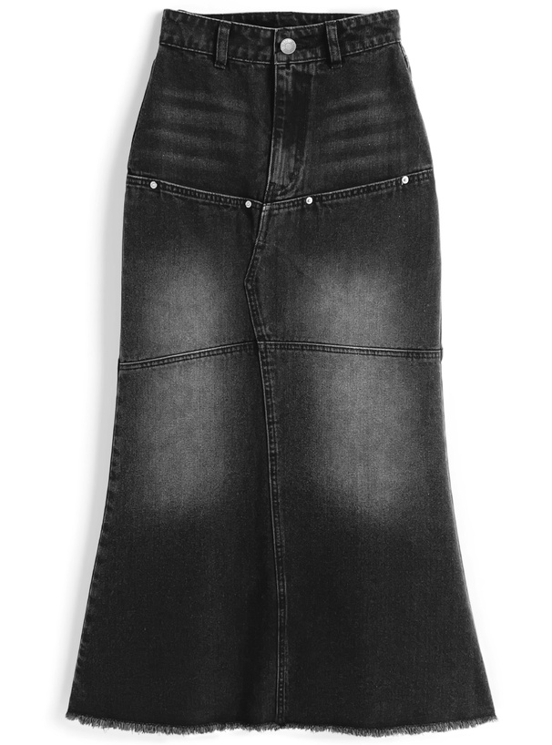 GRANCY フリンジデザイン デニム スカート GRANCY】Fringedesign Denim Skirt / フリンジデザイン デニム