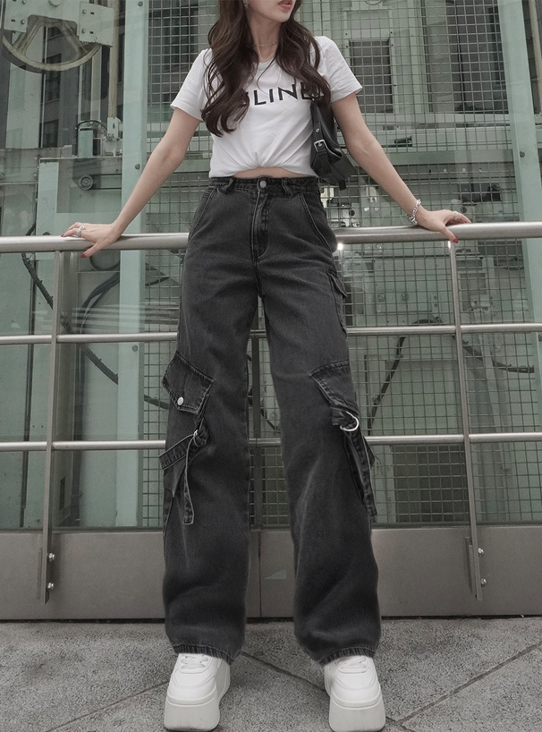 アニュアンス anuans ダブルベルトハイウエストワイドパンツ ダブル