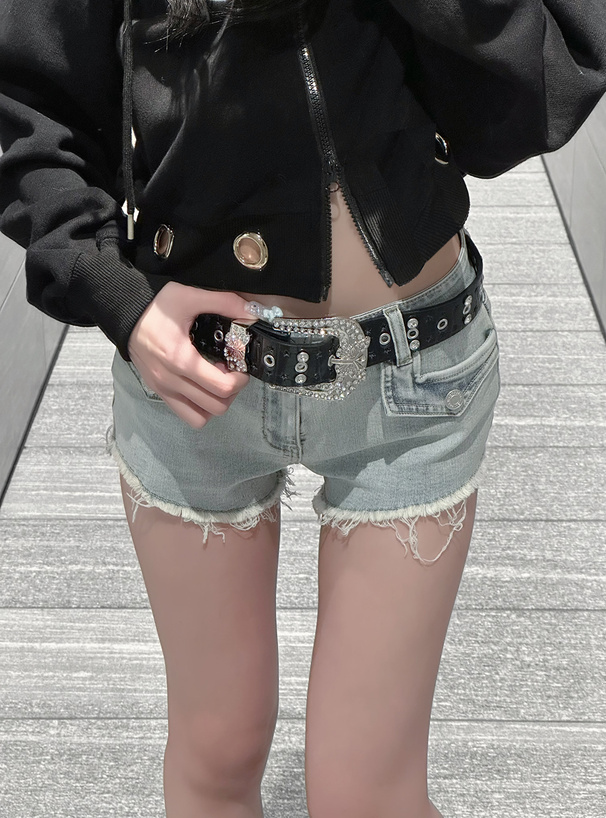 ローライズフリンジデニムショートパンツ[cu567] | レディース