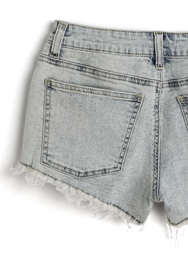ローライズフリンジデニムショートパンツ