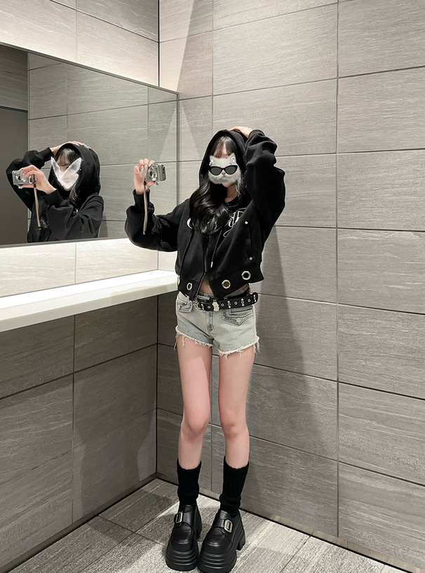 ローライズフリンジデニムショートパンツ