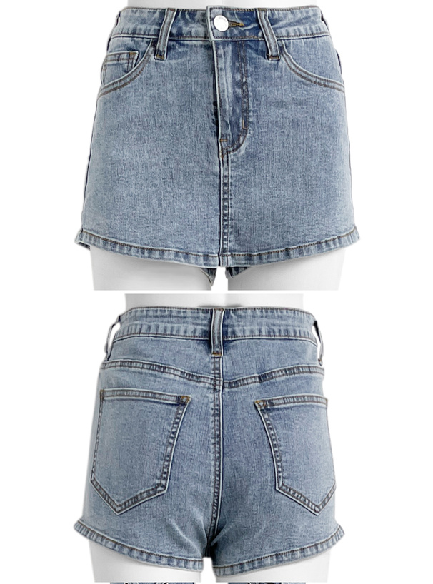 レッグウォーマー付きデニムキュロット