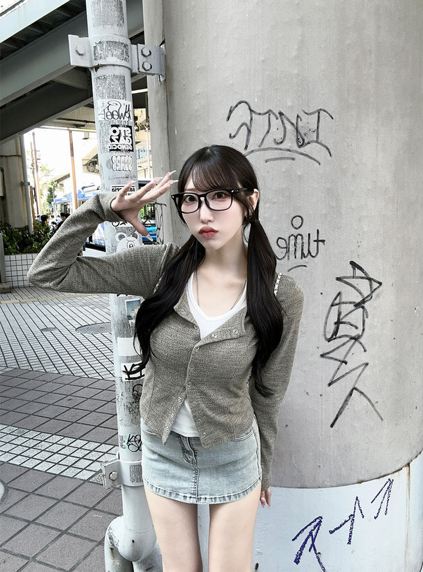 レッグウォーマー付きデニムキュロット