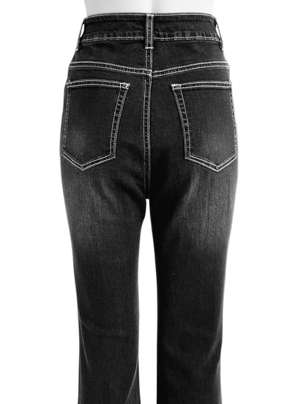 配色ステッチフレアデニムパンツ[cu571] | レディースファッション通販