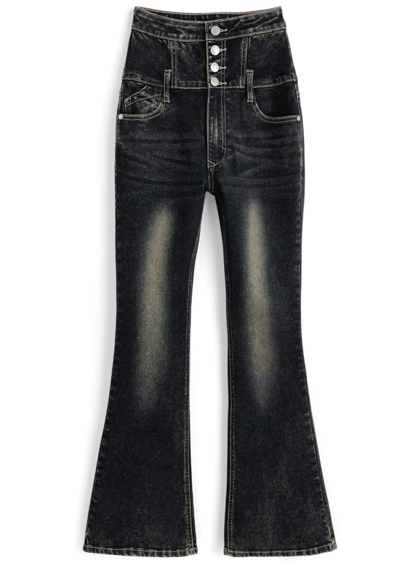 ハイウエストフレアデニムパンツ[cu572] | レディースファッション通販