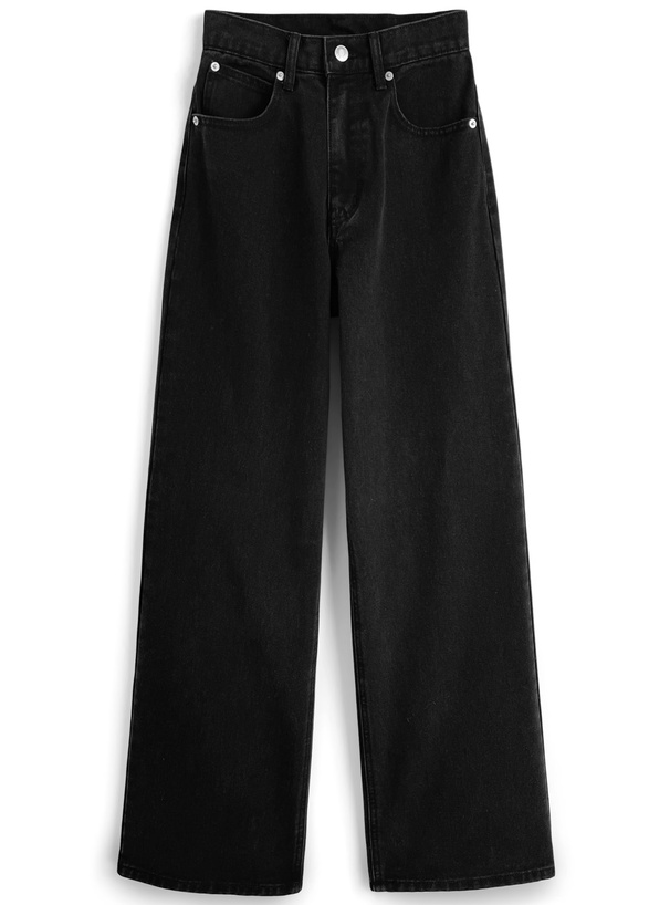 アシンメトリーワイドデニムパンツ