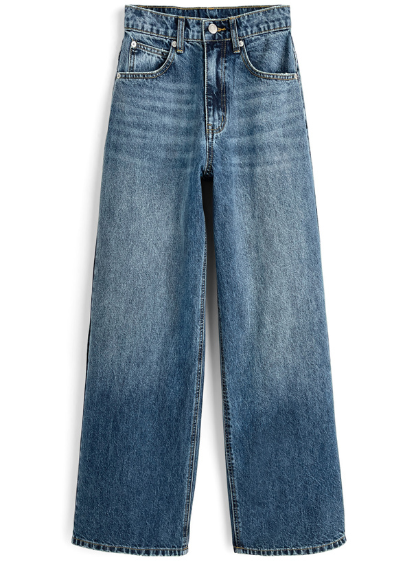 アシンメトリーワイドデニムパンツ