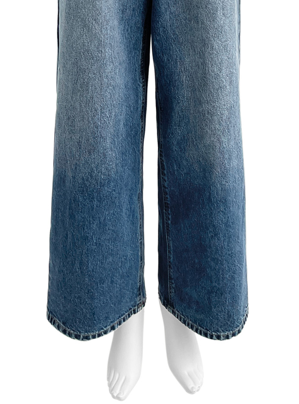 アシンメトリーワイドデニムパンツ