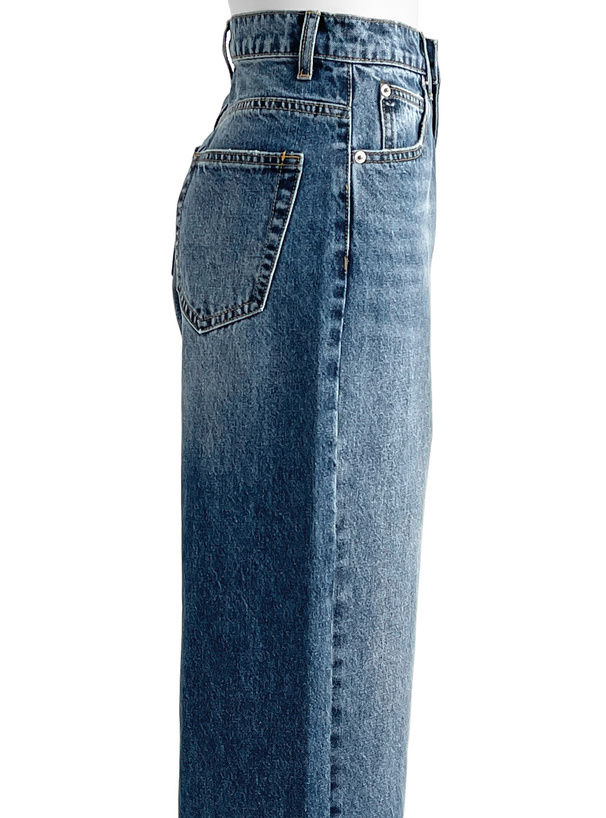 アシンメトリーワイドデニムパンツ