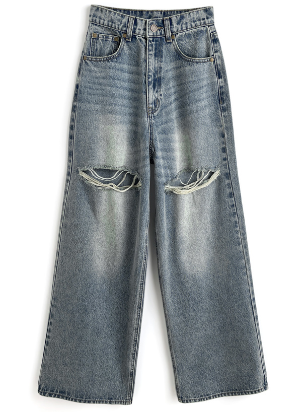 ILLIT アイリット BEB ダメージワイドデニムパンツ