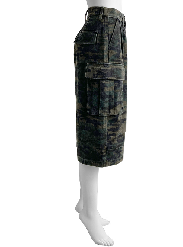 カモフラージュ柄カーゴハーフパンツ