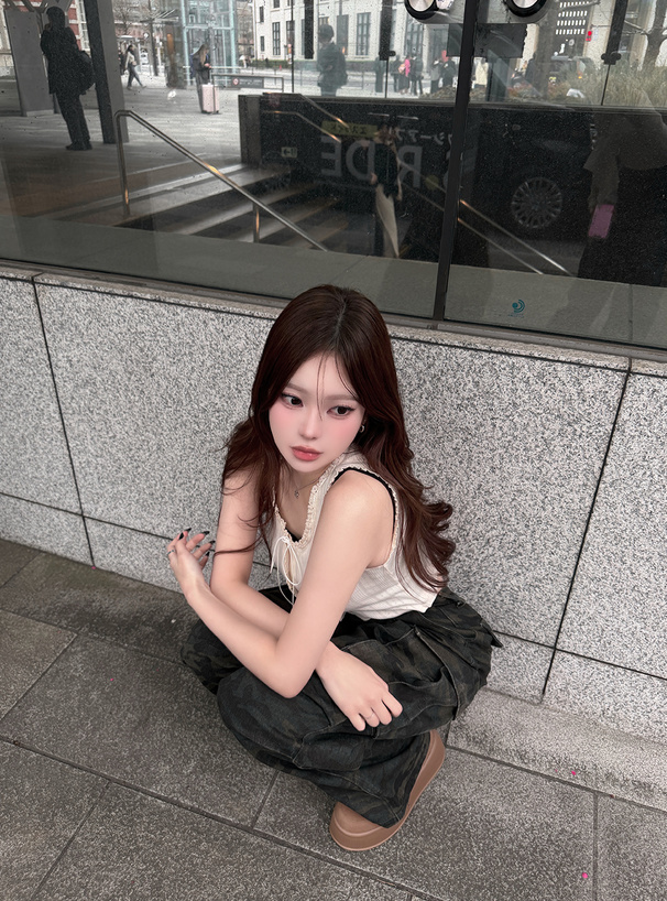 ILLIT アイリット BEBカモフラージュ柄カーゴワイドパンツ