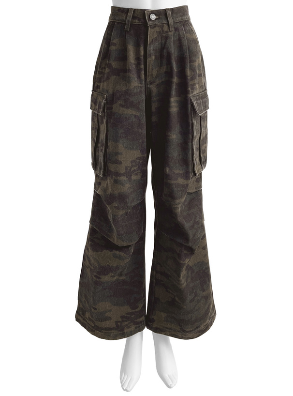 ILLIT アイリット BEBカモフラージュ柄カーゴワイドパンツ